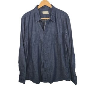 Everlane The Denim Shirt men's blue organic cotton button front men's size XXL